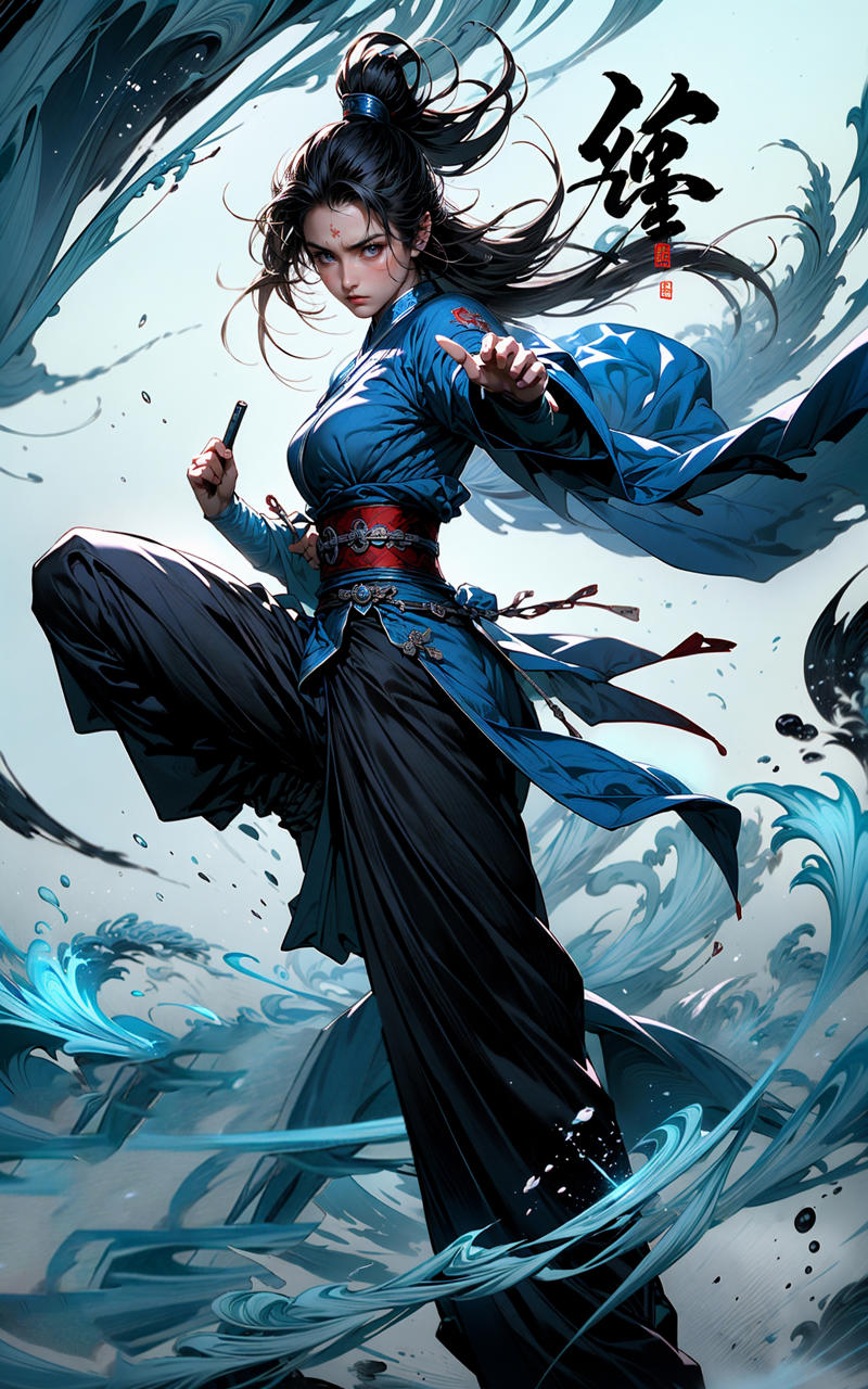 606247209521969563-1231723100-martial, 1girl, solo, simple background,_ustration style, Chinese martial arts war scenes, chinese ink style, martial arts style.jpg